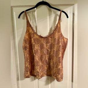 Oscar De La Renta XL Adjustable Straps Lace Top